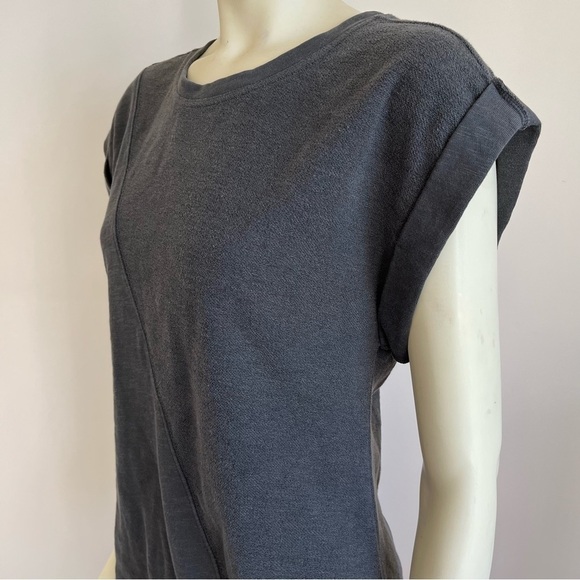 Nwt Anthropologie Pilcro Tie-Front Tee Oxford Gray Black XS - Picture 13 of 16